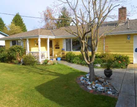 cute yellow house
